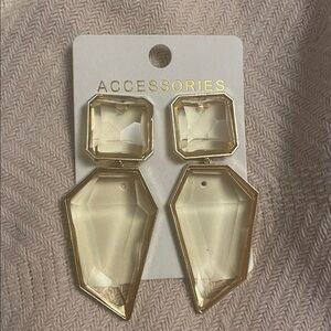 Stunning Clear Resin Jewel Earrings!